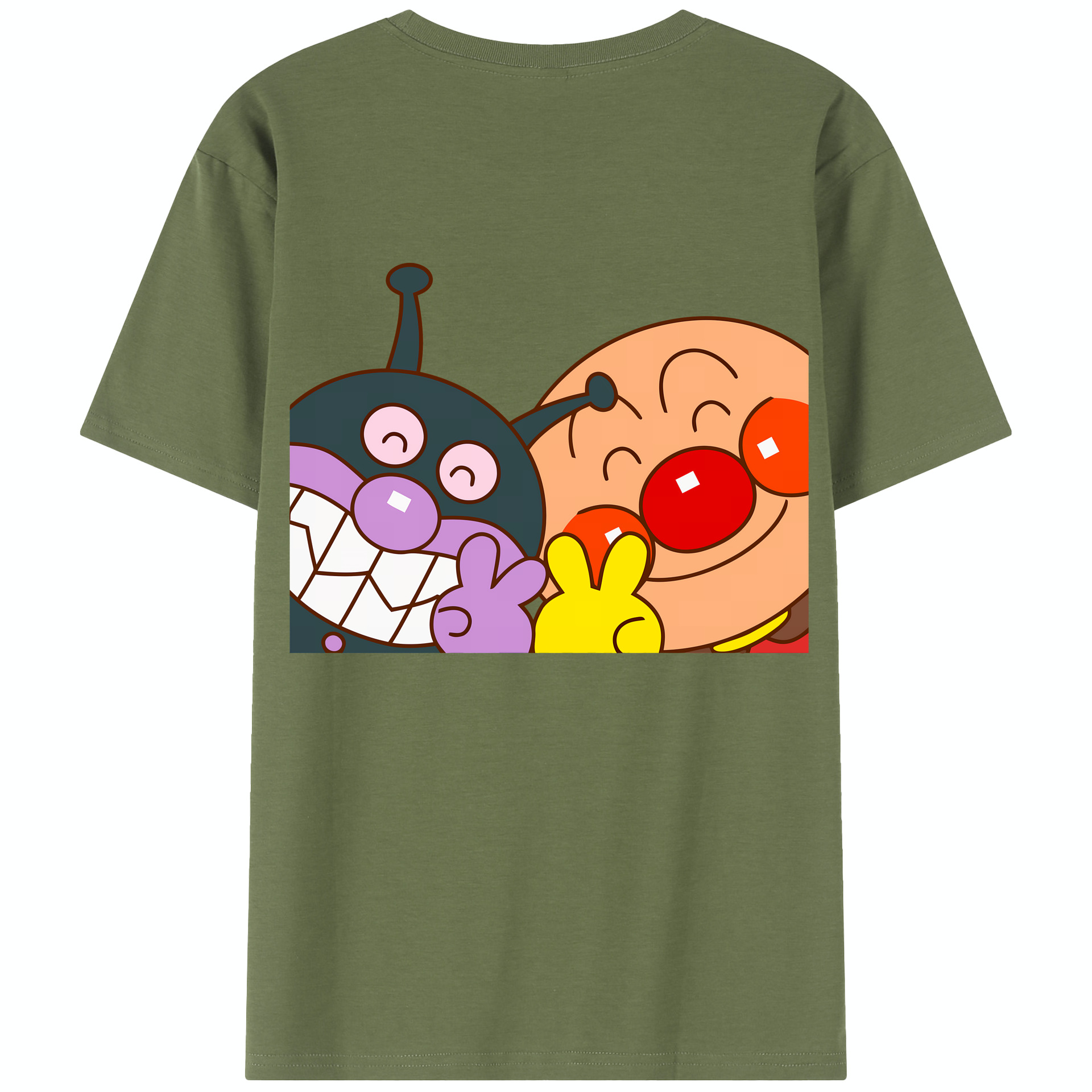 （画像用） アンパンマン Anpanman 綿100％半袖Tシャツ（背面プリント）